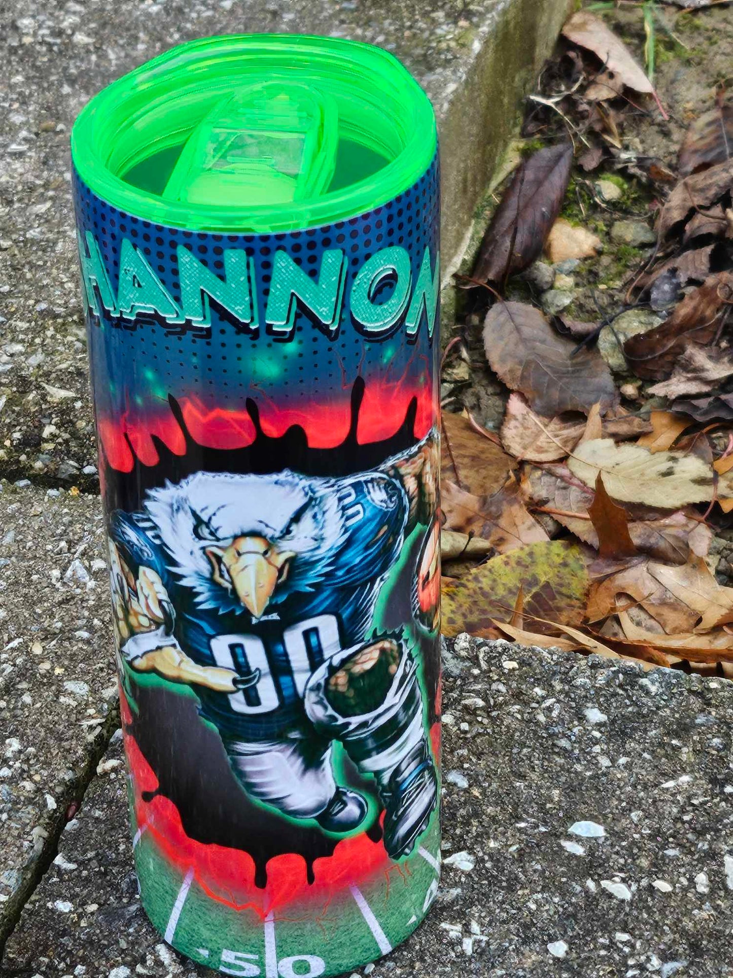 EAGLES 4 different designs (Personalized) 20oz Tumbler w/Metal Straw