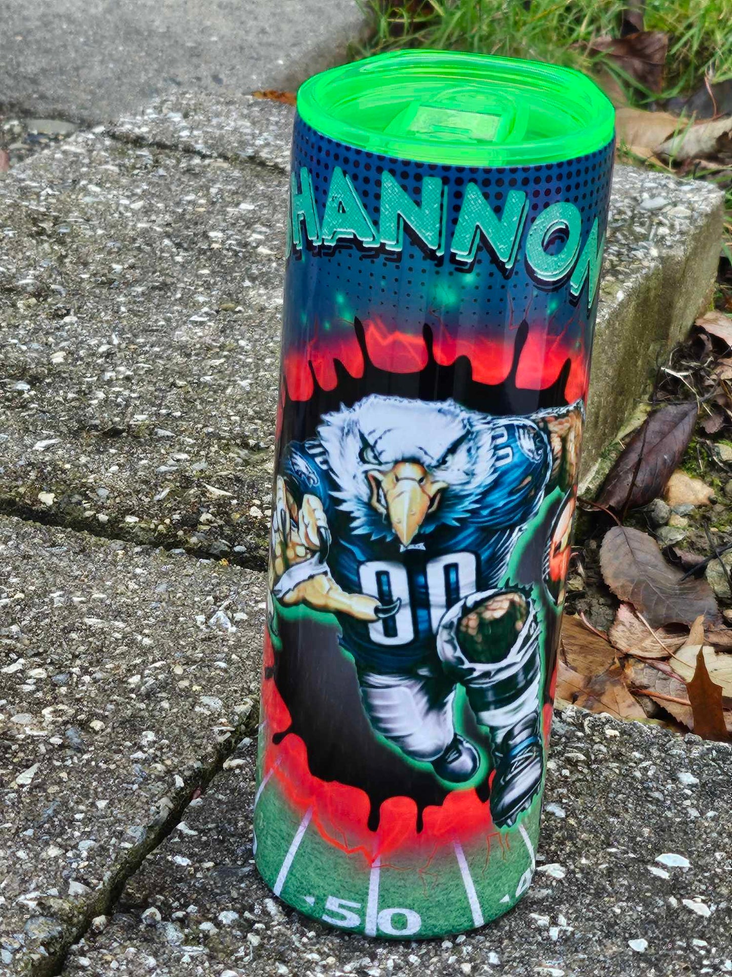 EAGLES 4 different designs (Personalized) 20oz Tumbler w/Metal Straw