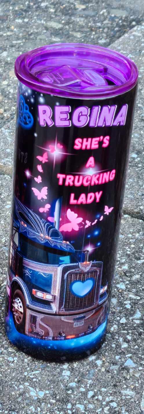TRUCKING LADY (Personalized) 20oz Stainless Steel Tumbler