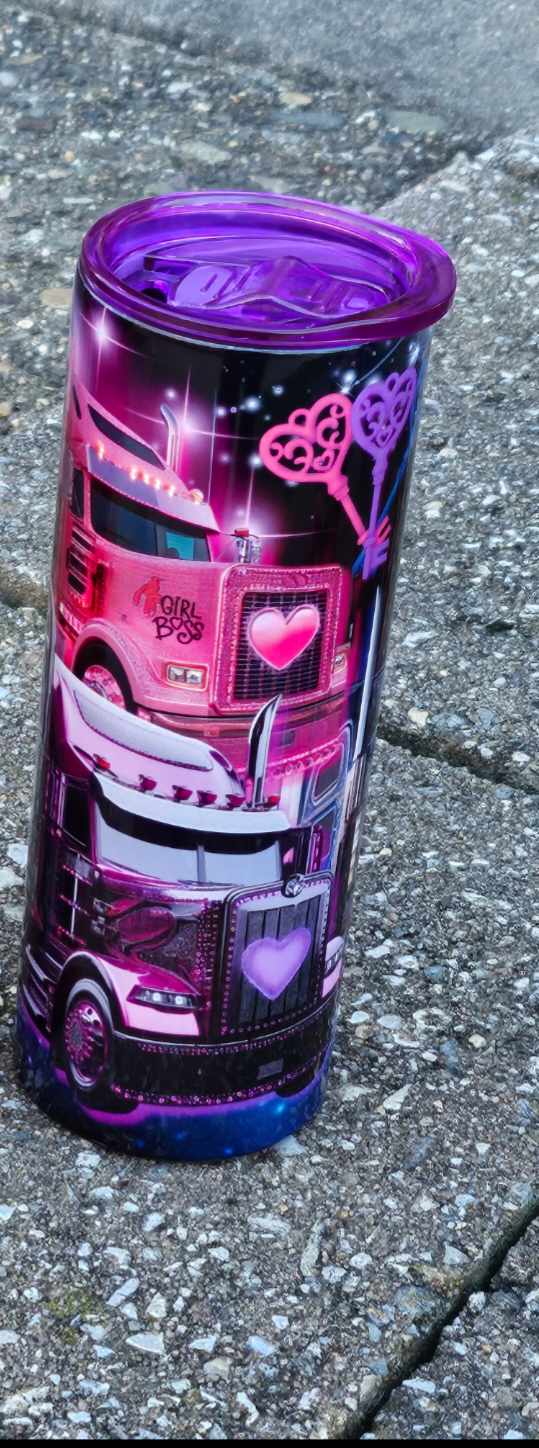 TRUCKING LADY (Personalized) 20oz Stainless Steel Tumbler