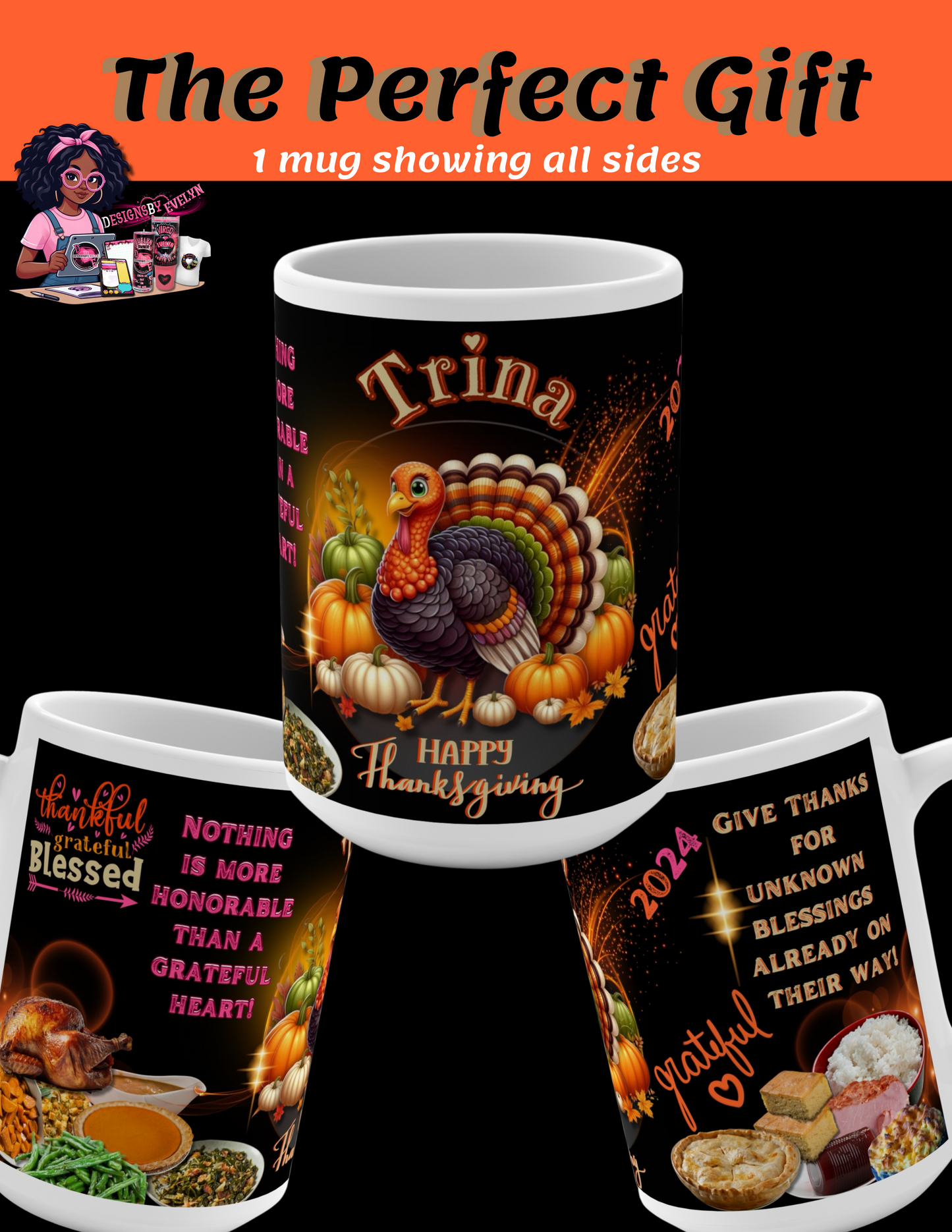 THANKSGIVING MUG (Personalized ) 15oz