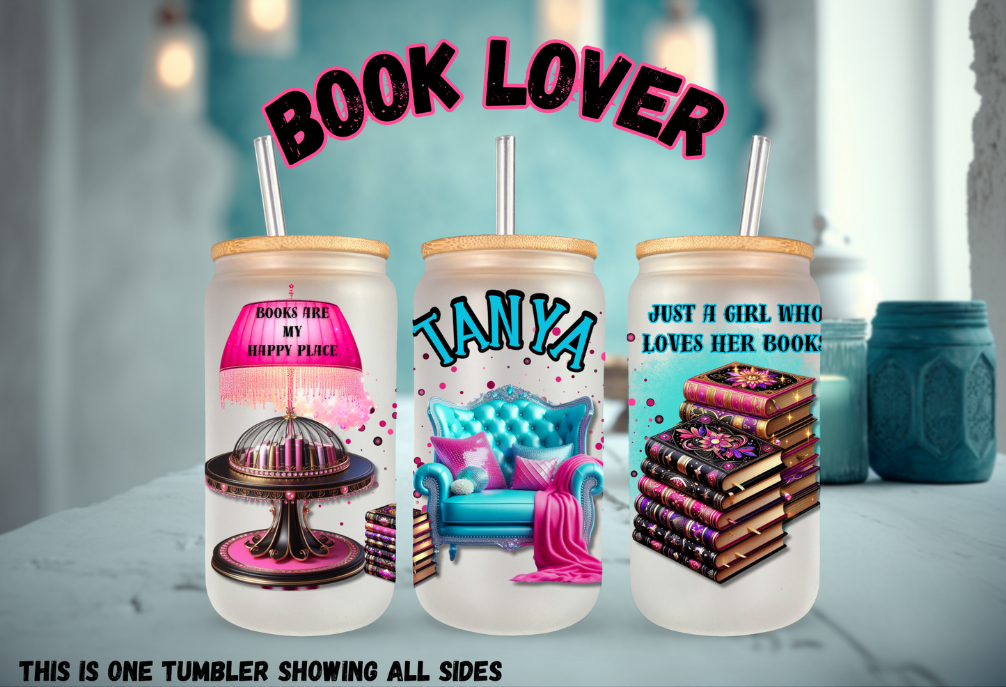 BOOK LOVER (Personalized) 18OZ w/ Glass straw