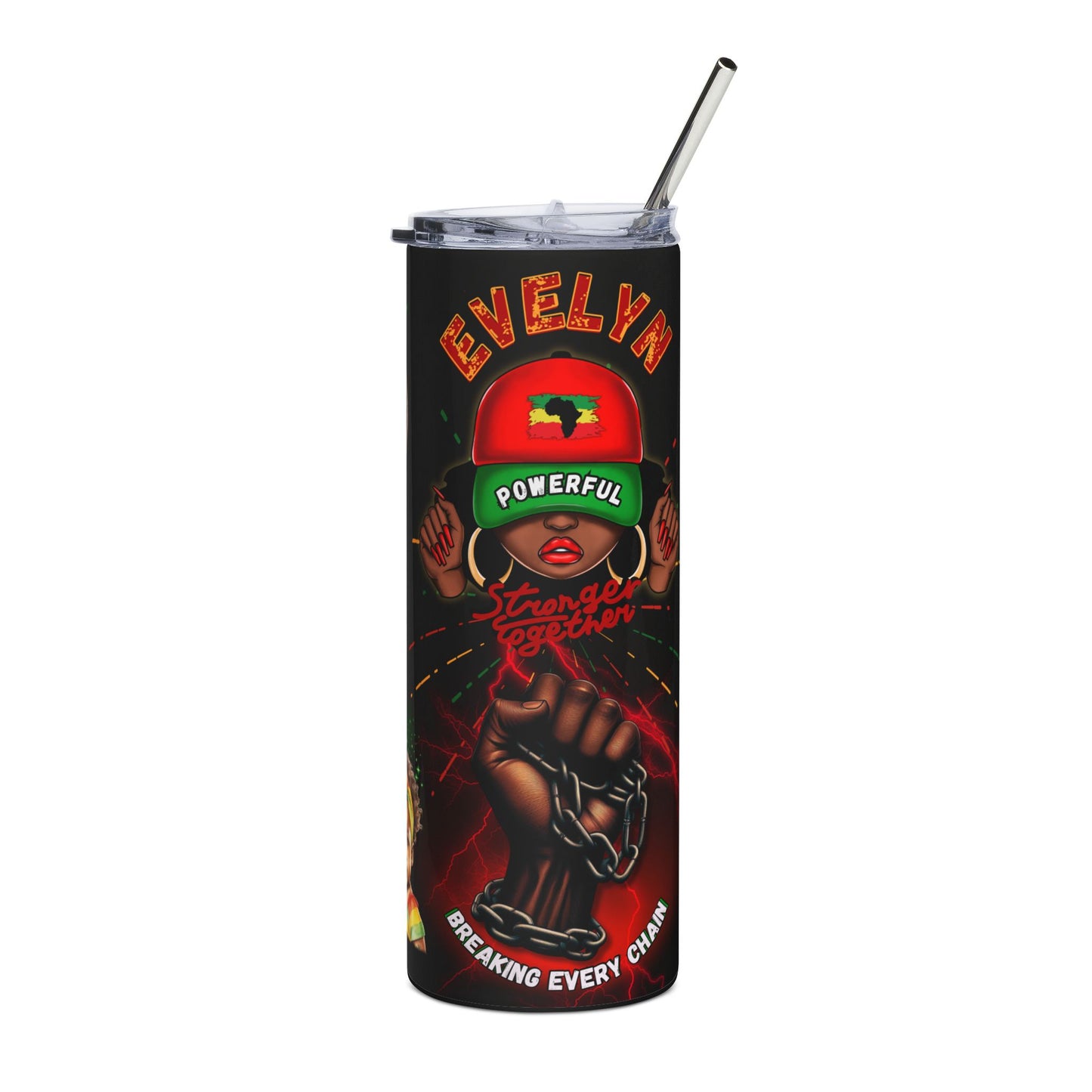 JUNETEENTH (Personalized) 20oz Tumbler with Metal Straw
