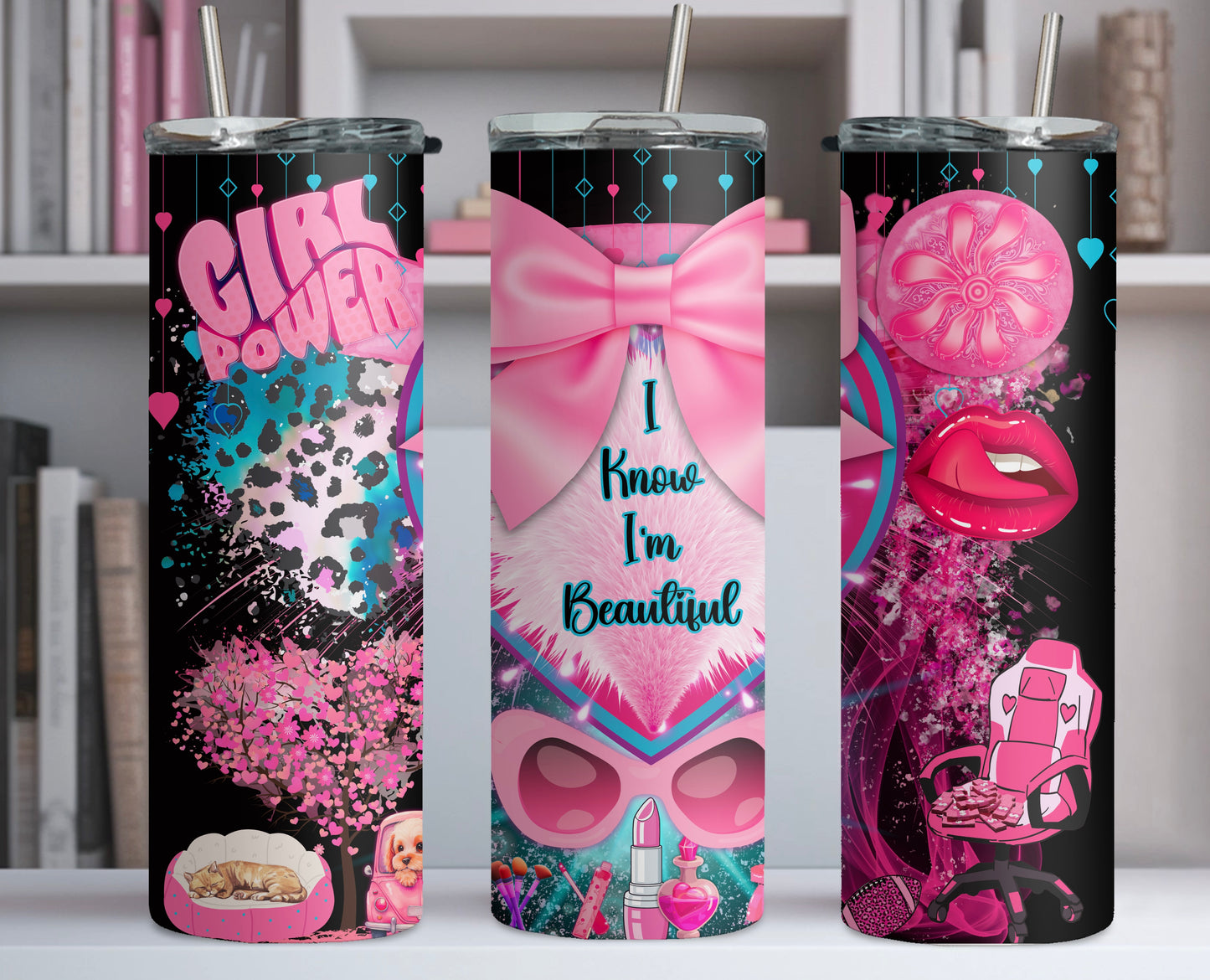 I'M BEAUTIFUL (20oz TUMBLER W/STAINLESS STEEL STRAW