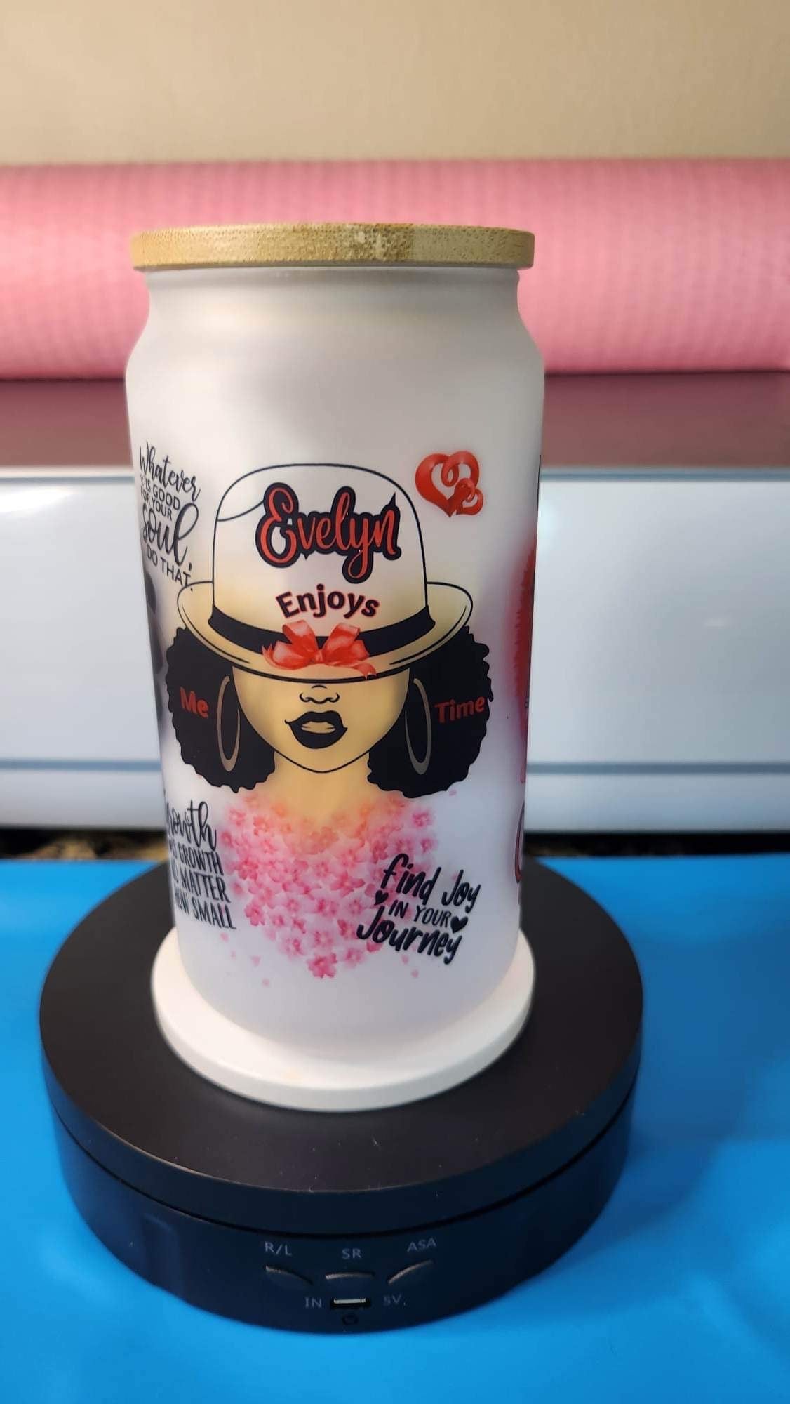 BLACK BETTY BOOP GLASS (Personalized) 18oz