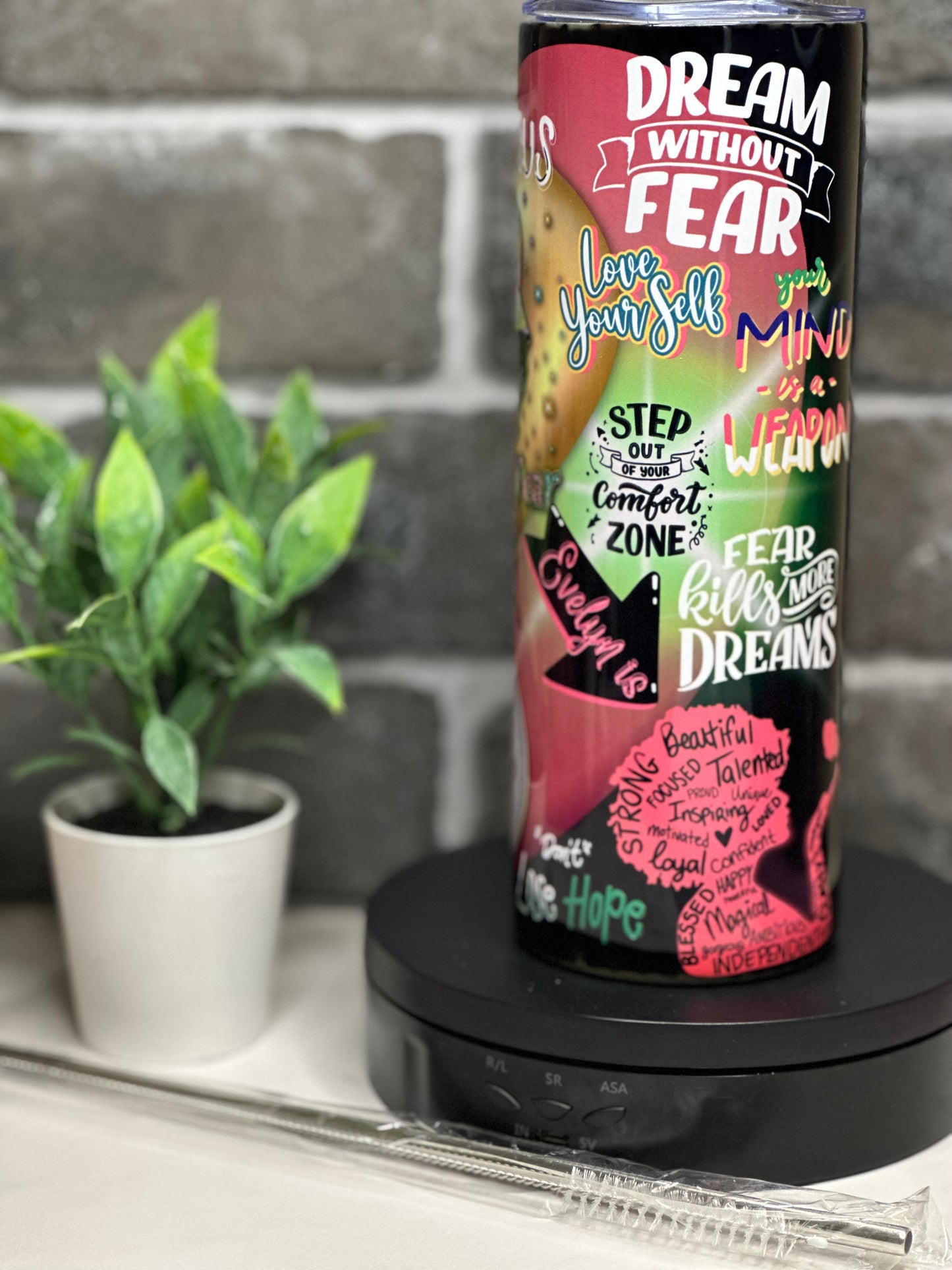 FAITH OVER FEAR (Personalized) 18OZ w/ Glass straw