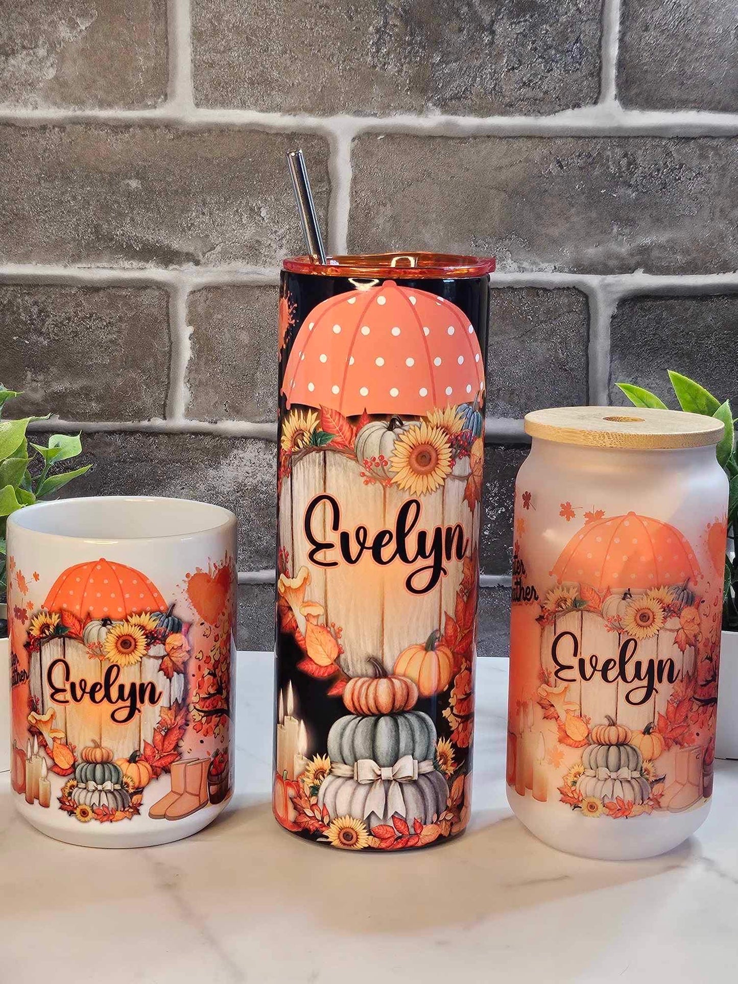 FALL SWEETNESS GLASS (Personalized) 18oz Tumbler