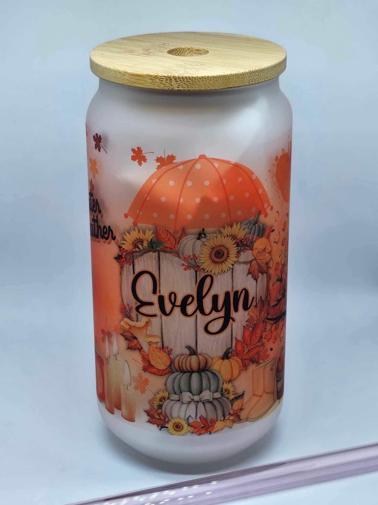 FALL SWEETNESS GLASS (Personalized) 18oz Tumbler
