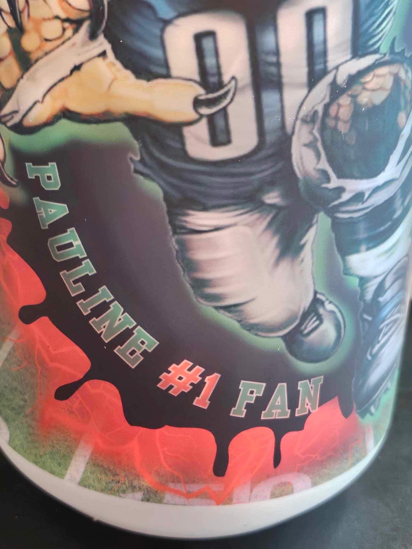 EAGLES GLASS TUMBLER (18oz) w/ Glass straw (Personalized)