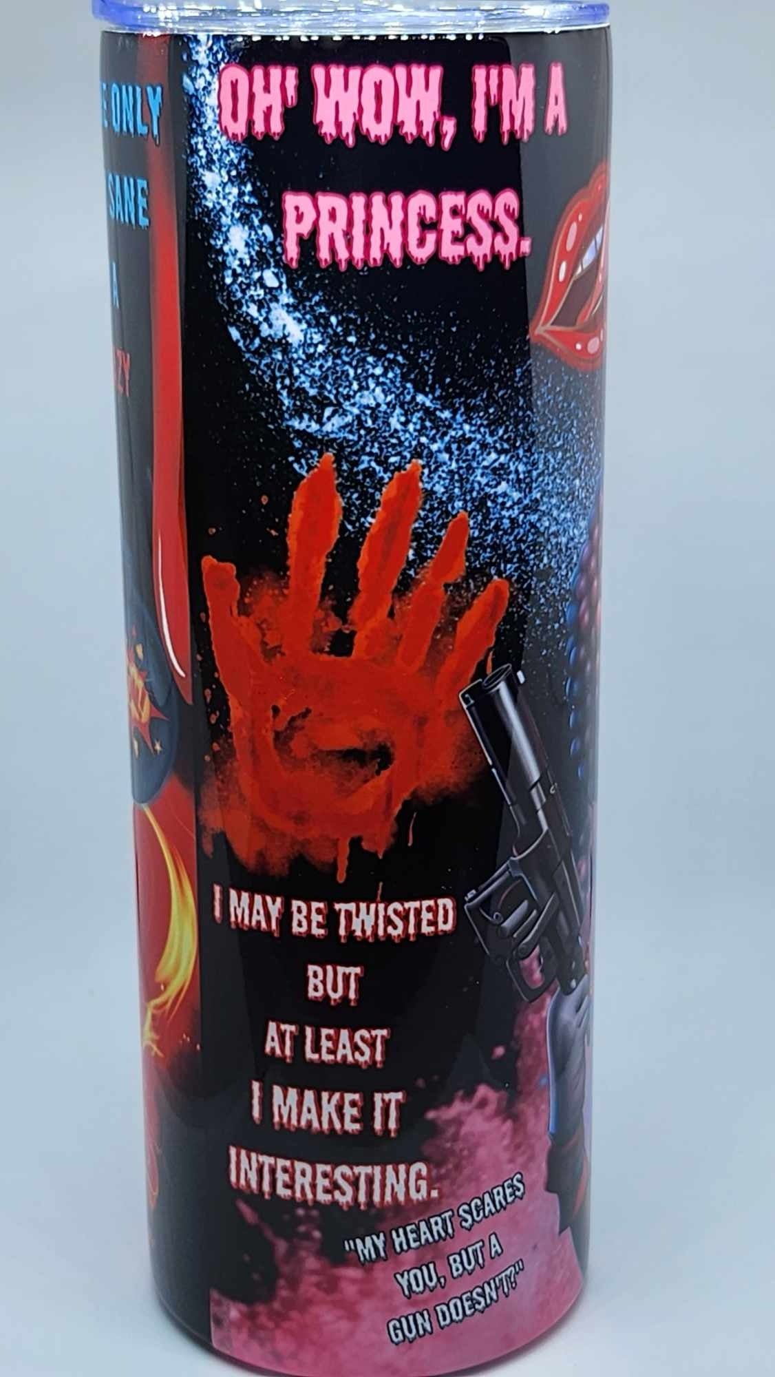 HALLOWEEN (HARLEY QUINN W/PENNYWISE) TUMBLER (20oz Tumbler)