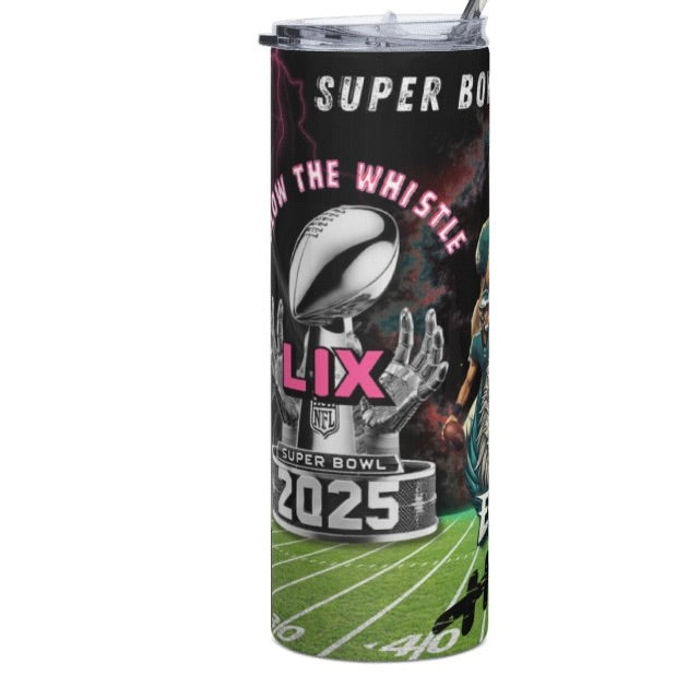EAGLES 4 different designs (Personalized) 20oz Tumbler w/Metal Straw