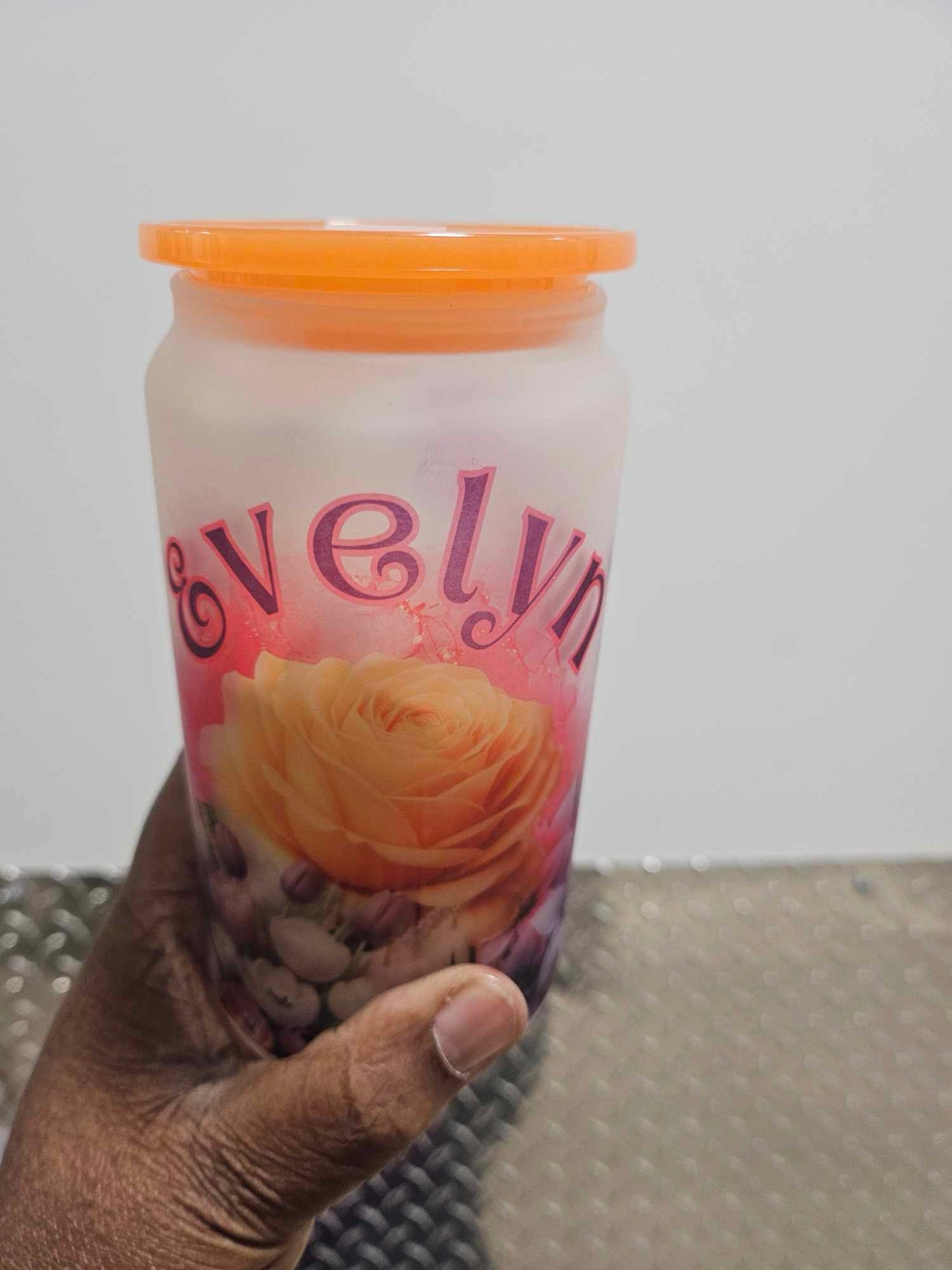 FLOWERS IN THE AIR (Personalized) 18OZ w/ Glass straw
