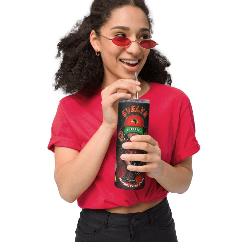 JUNETEENTH (Personalized) 20oz Tumbler with Metal Straw