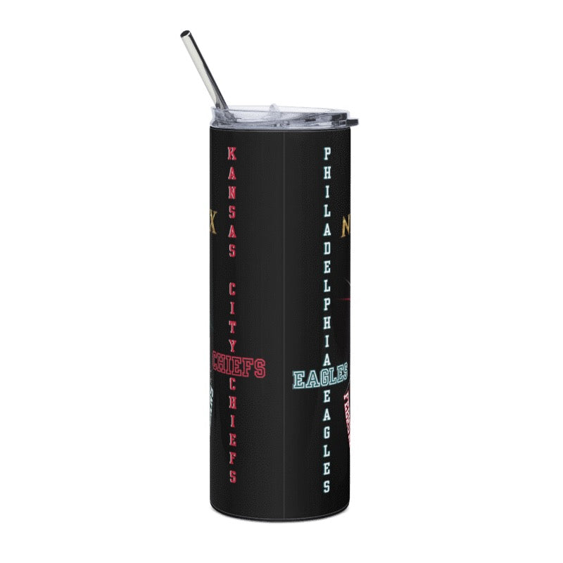 EAGLES 4 different designs (Personalized) 20oz Tumbler w/Metal Straw
