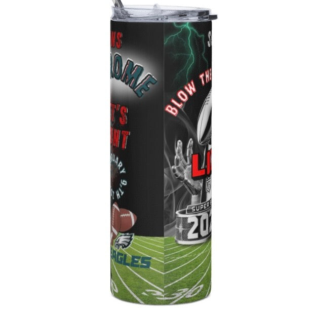 EAGLES 4 different designs (Personalized) 20oz Tumbler w/Metal Straw