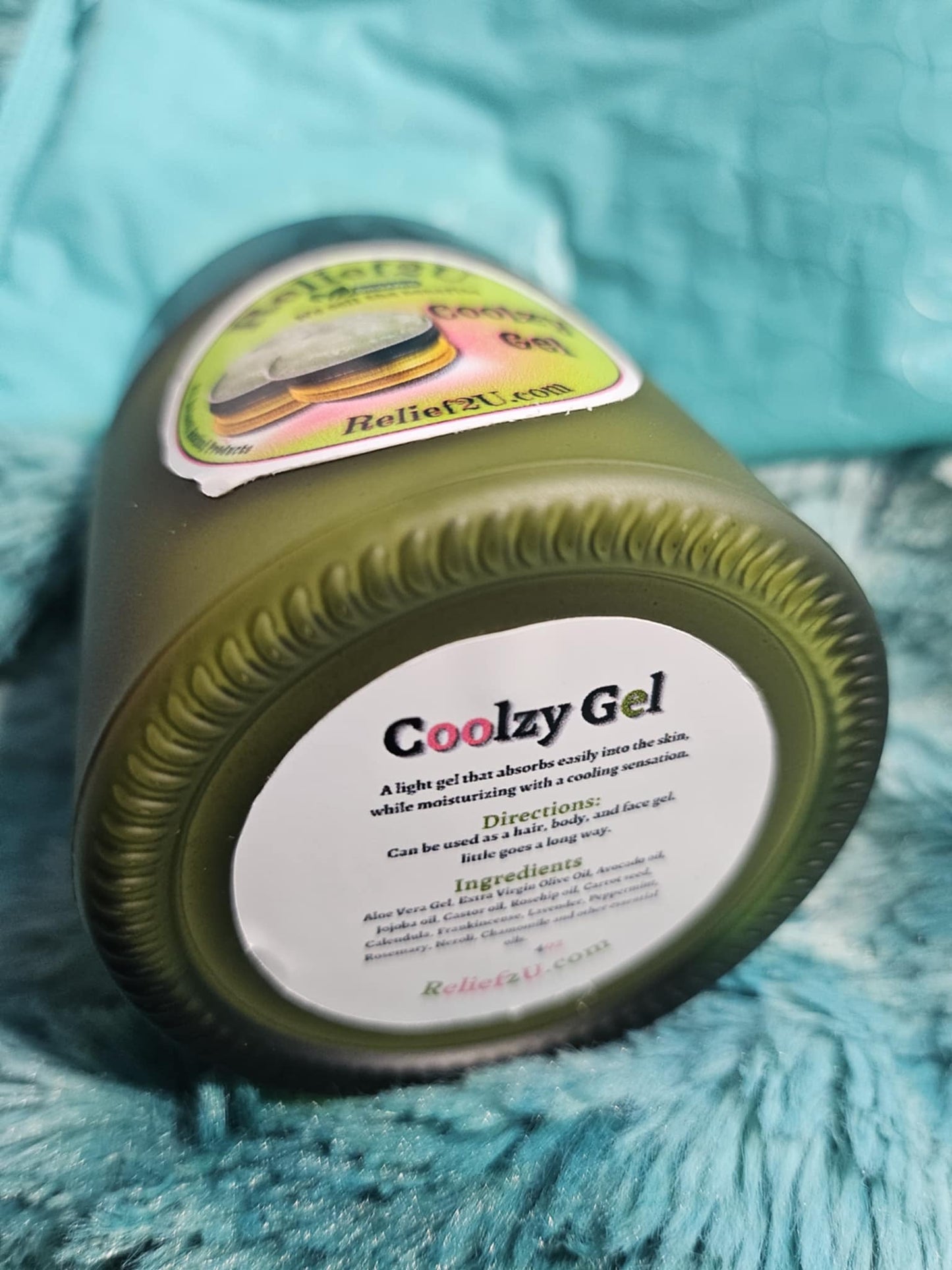 COOLZY GEL (ORGANIC) 1oz & 4oz Glass and Glass Pump Jar