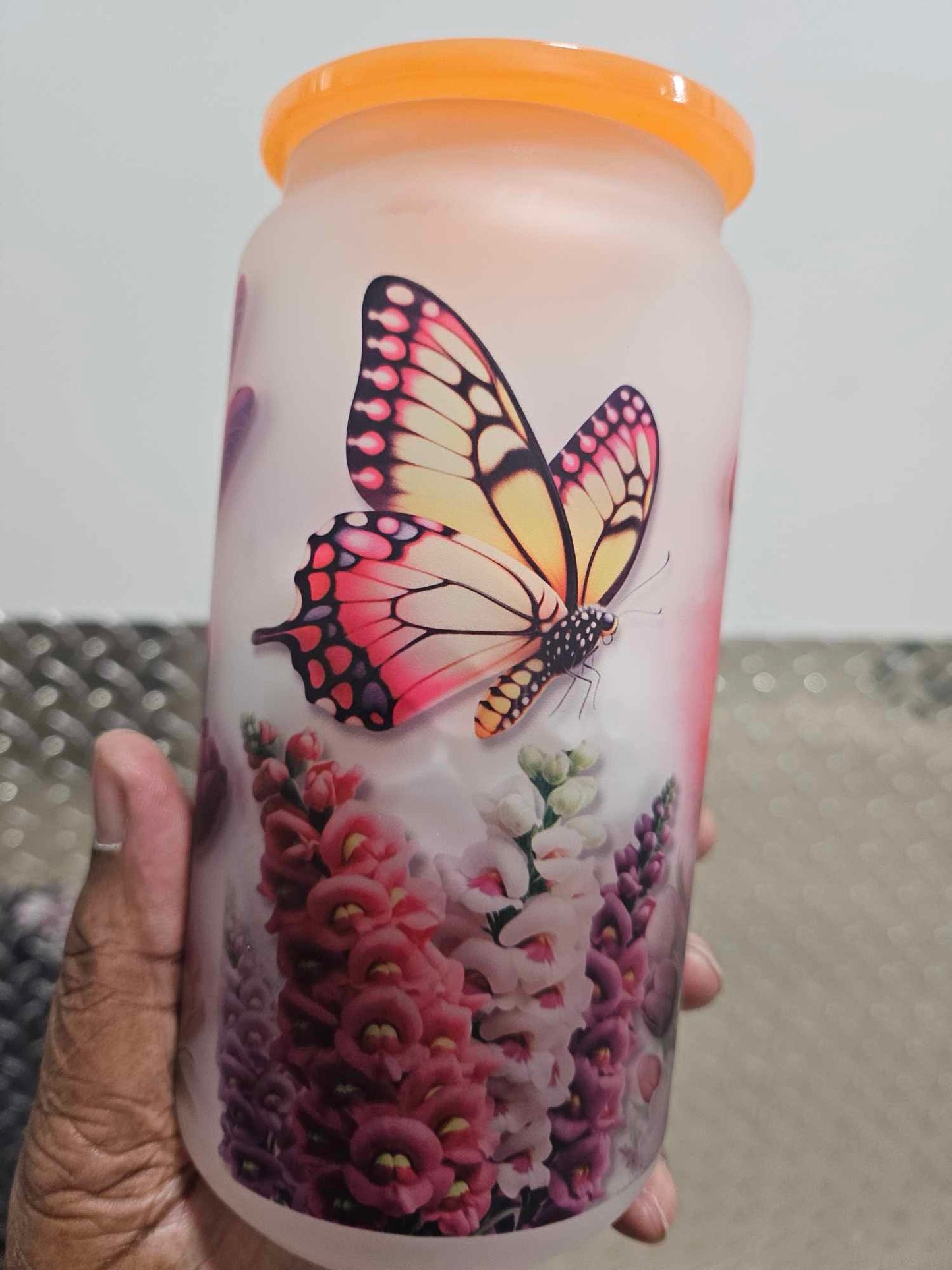 FLOWERS IN THE AIR (Personalized) 18OZ w/ Glass straw