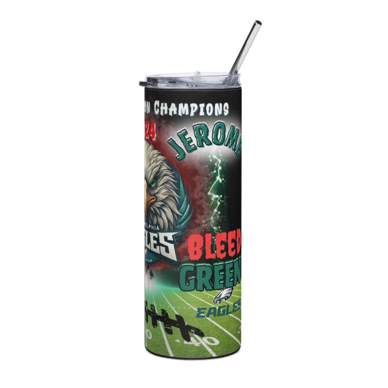 EAGLES 4 different designs (Personalized) 20oz Tumbler w/Metal Straw