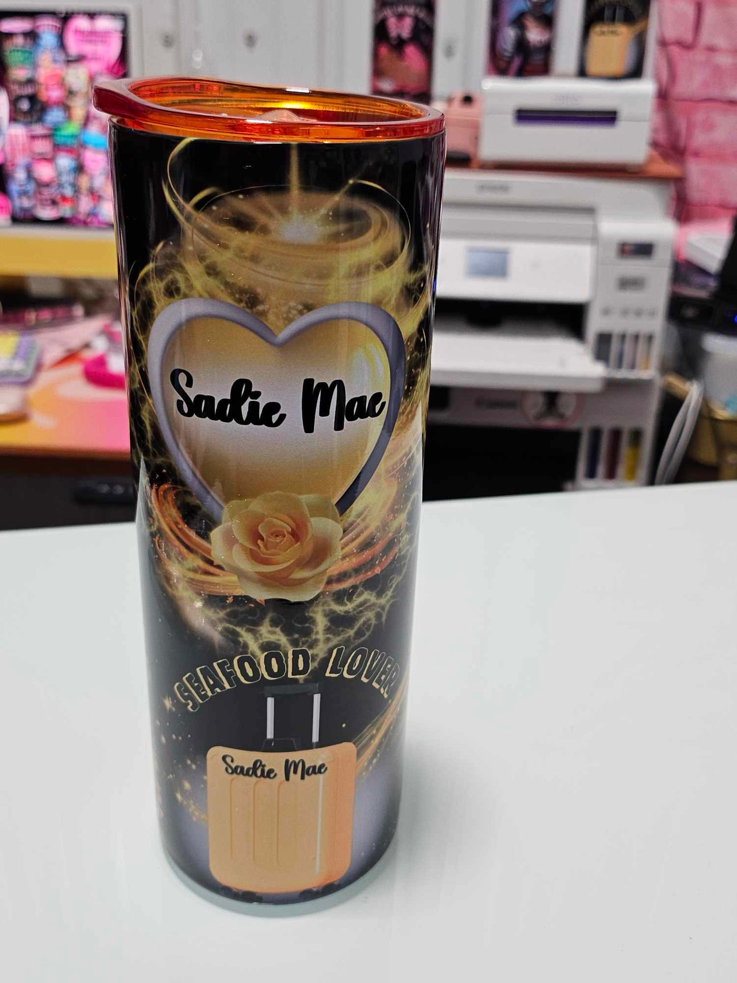 *** CUSTOMIZED TUMBLER (PERSONALIZED) 20oz Stainless Steel Straw