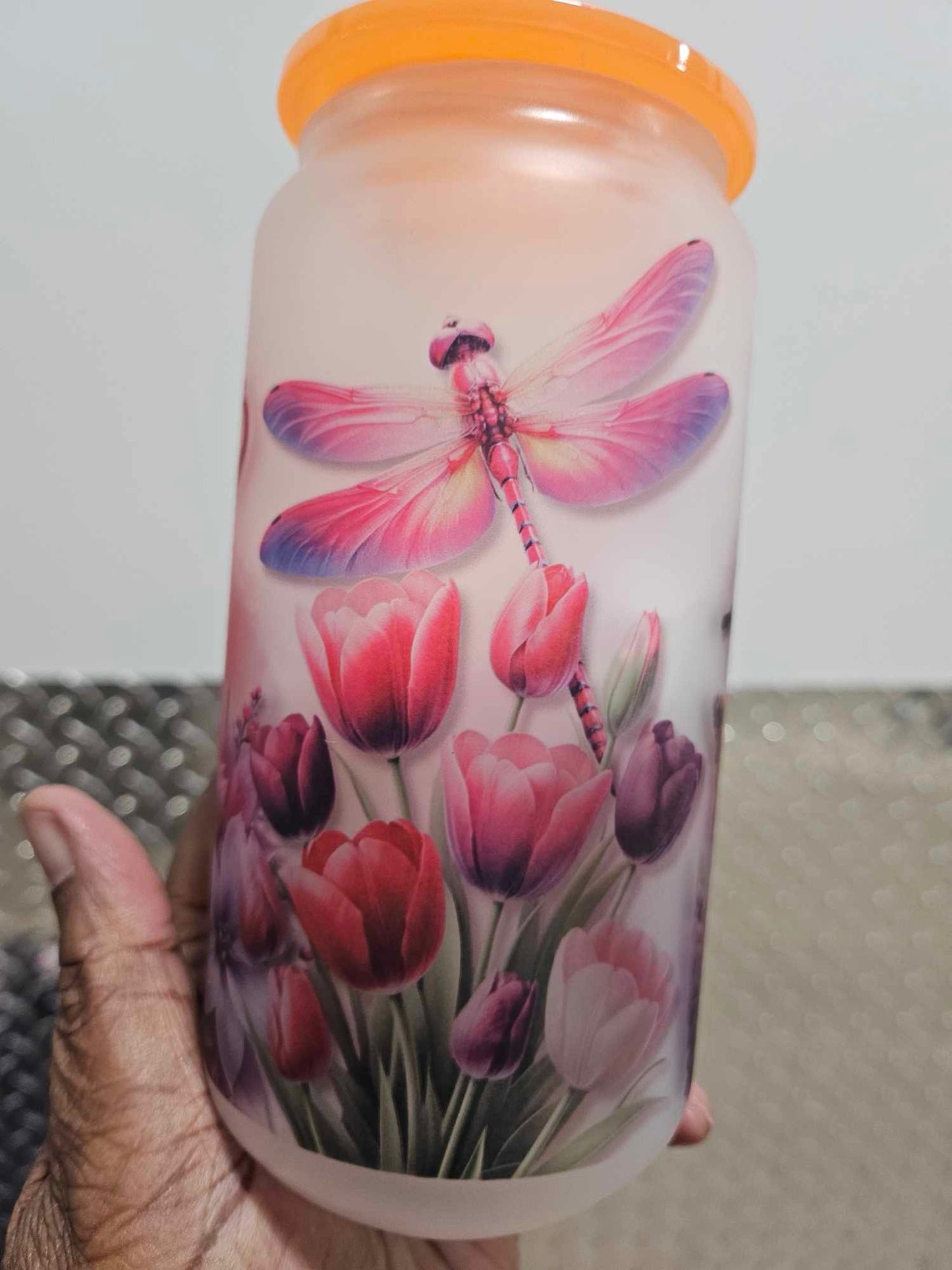 FLOWERS IN THE AIR (Personalized) 18OZ w/ Glass straw