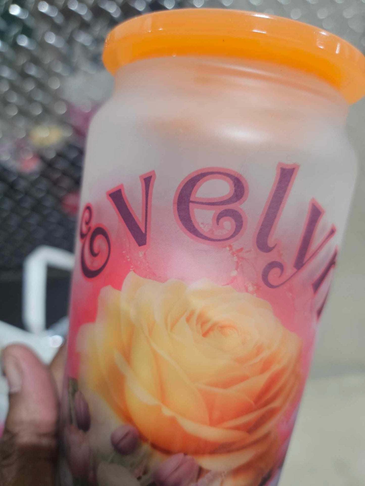 FLOWERS IN THE AIR (Personalized) 18OZ w/ Glass straw