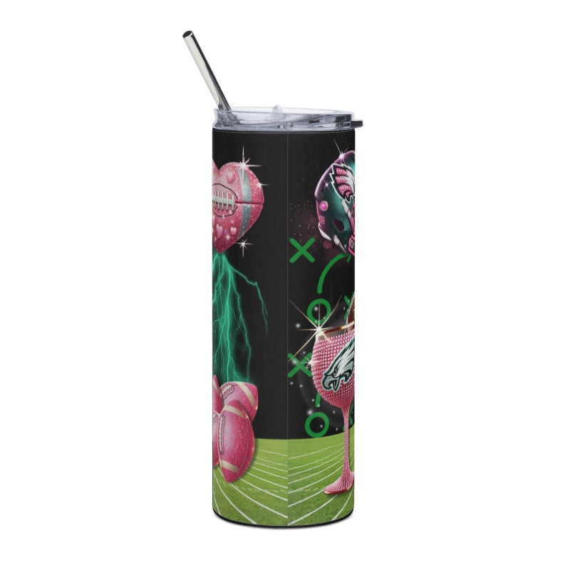 EAGLES 4 different designs (Personalized) 20oz Tumbler w/Metal Straw