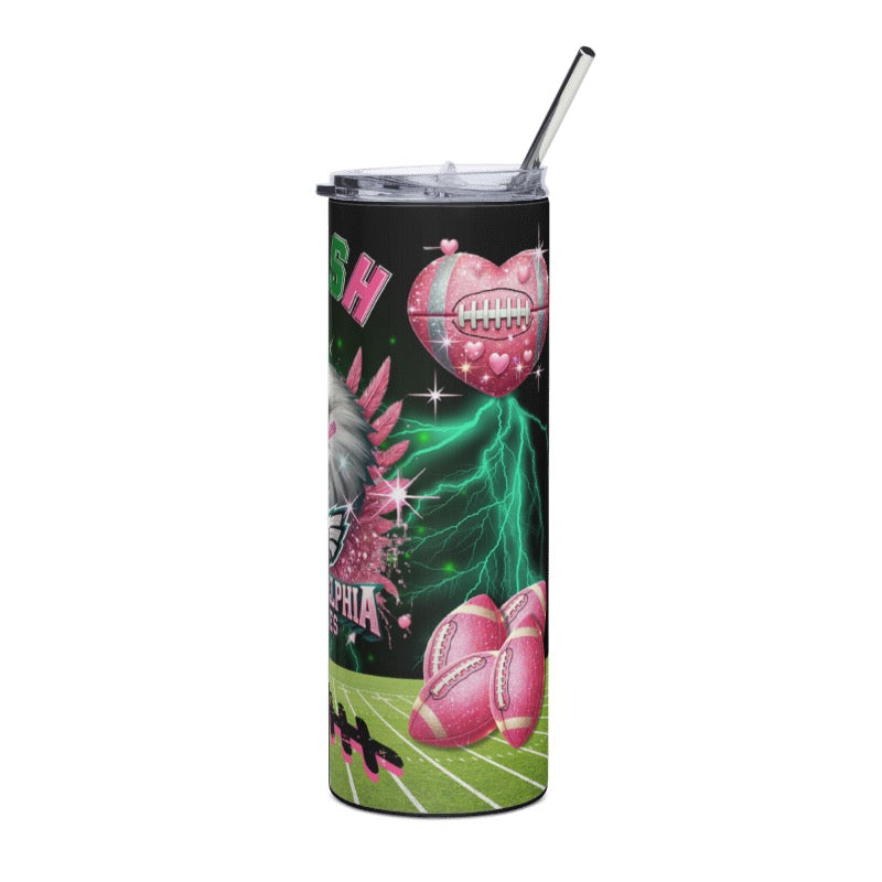 EAGLES 4 different designs (Personalized) 20oz Tumbler w/Metal Straw