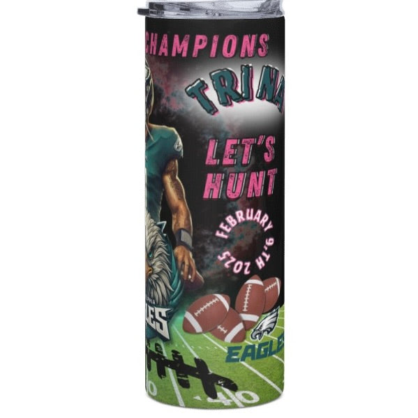 EAGLES 4 different designs (Personalized) 20oz Tumbler w/Metal Straw