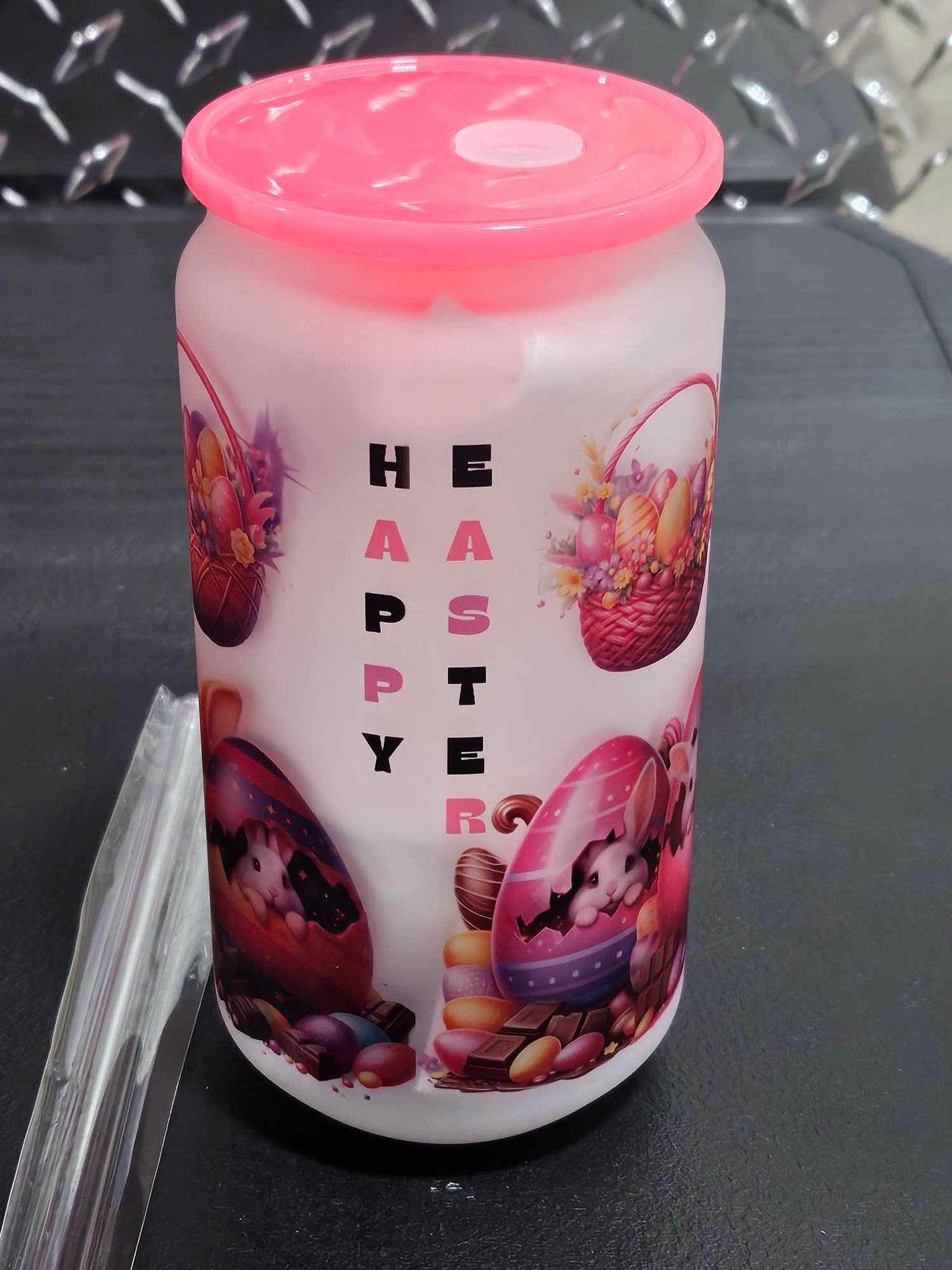 EASTER BUNNY TIME (Personalized) 18OZ w/ Glass straw