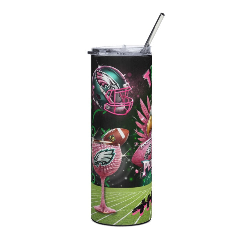 EAGLES 4 different designs (Personalized) 20oz Tumbler w/Metal Straw