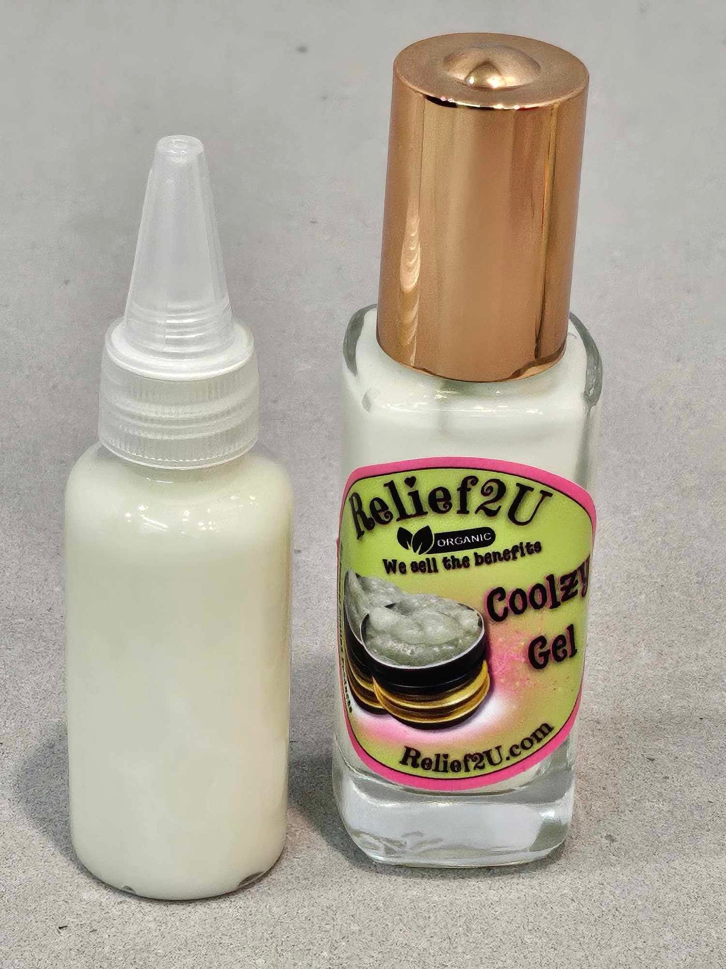 COOLZY GEL (ORGANIC) 1oz & 4oz Glass and Glass Pump Jar