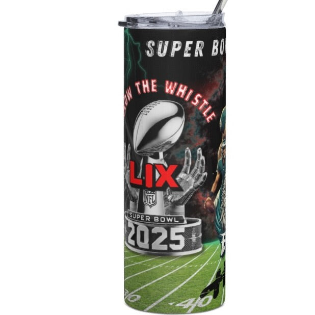 EAGLES 4 different designs (Personalized) 20oz Tumbler w/Metal Straw
