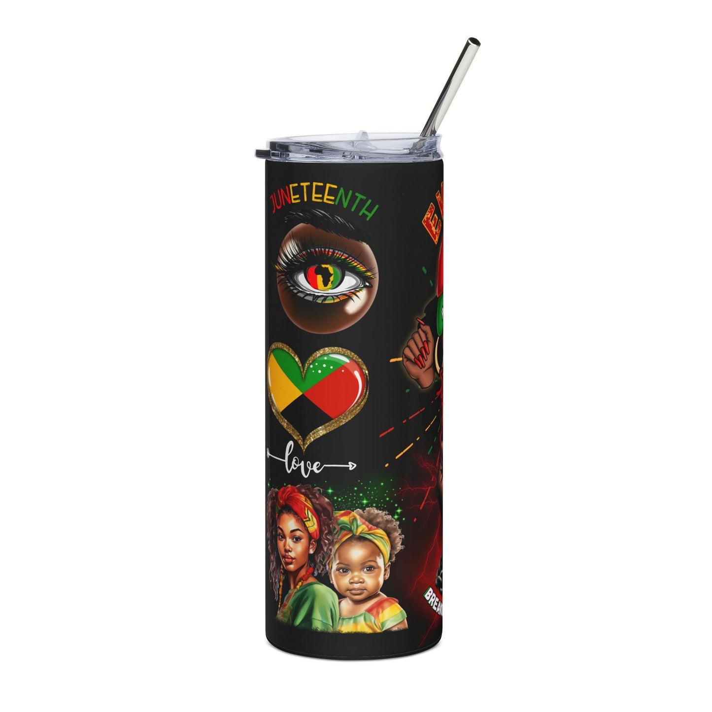 JUNETEENTH (Personalized) 20oz Tumbler with Metal Straw