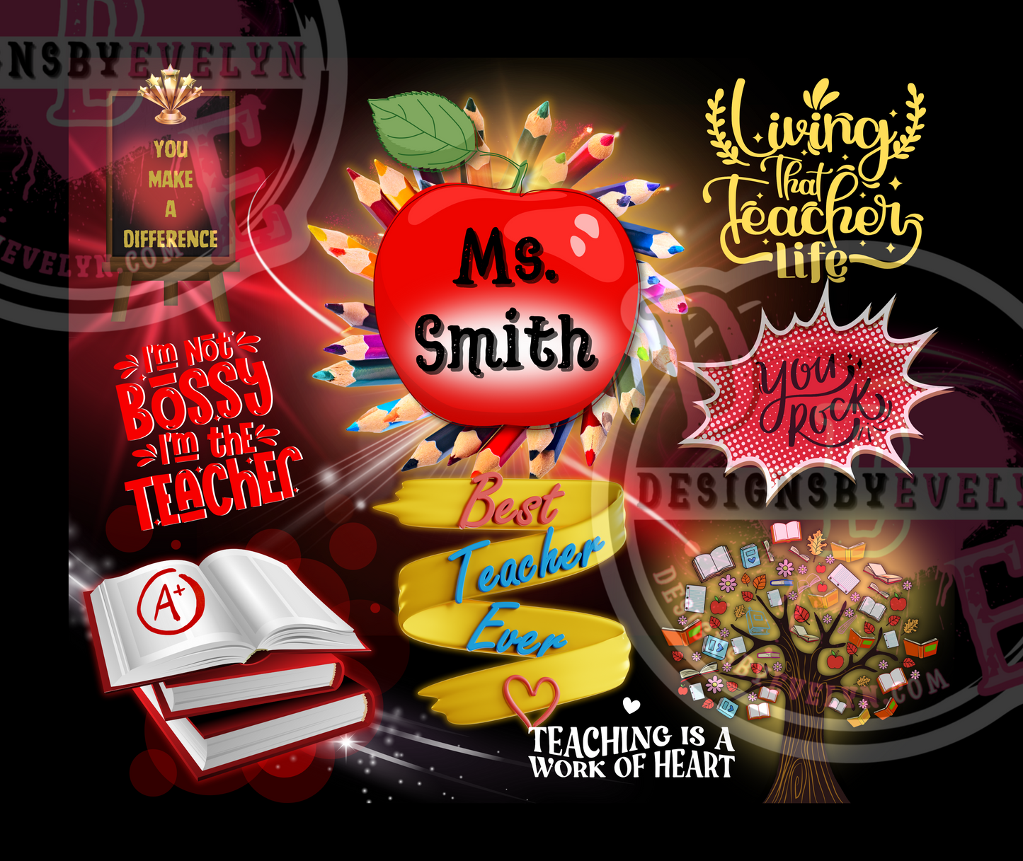 TEACHERS APPRECIATION TUMBLER (20oz Tumbler with Metal Straw)