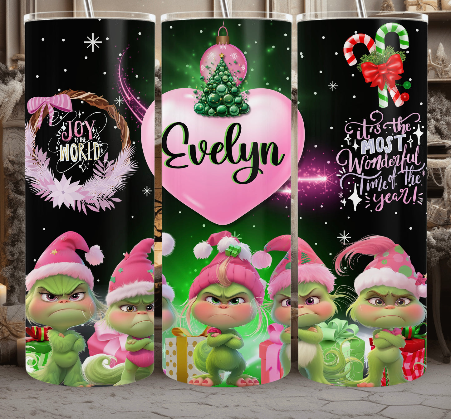 GRINCH G-KIDS (Personalized) 20oz Tumbler with metal Straw