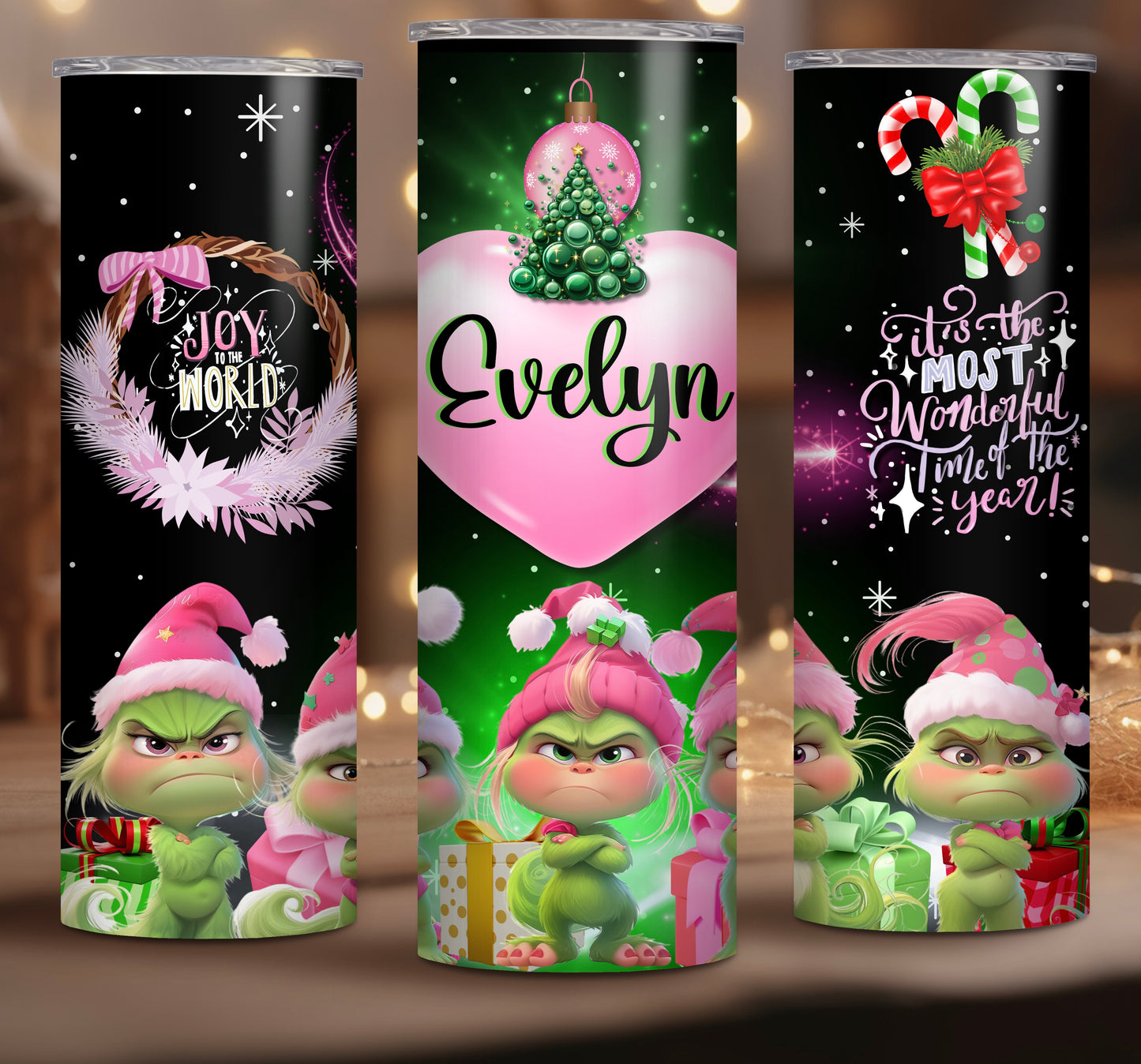 GRINCH G-KIDS (Personalized) 20oz Tumbler with metal Straw