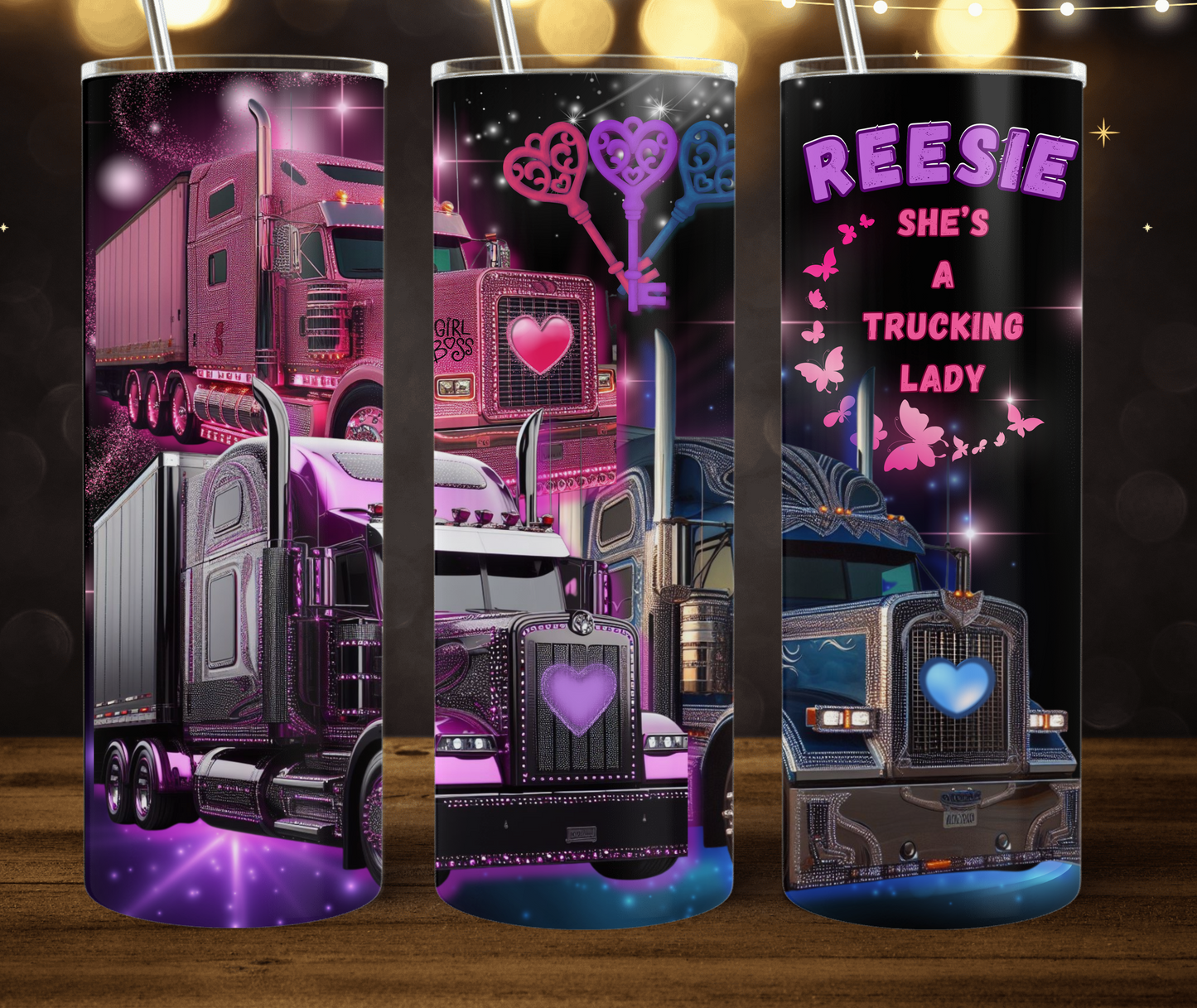 TRUCKING LADY (Personalized) 20oz Stainless Steel Tumbler