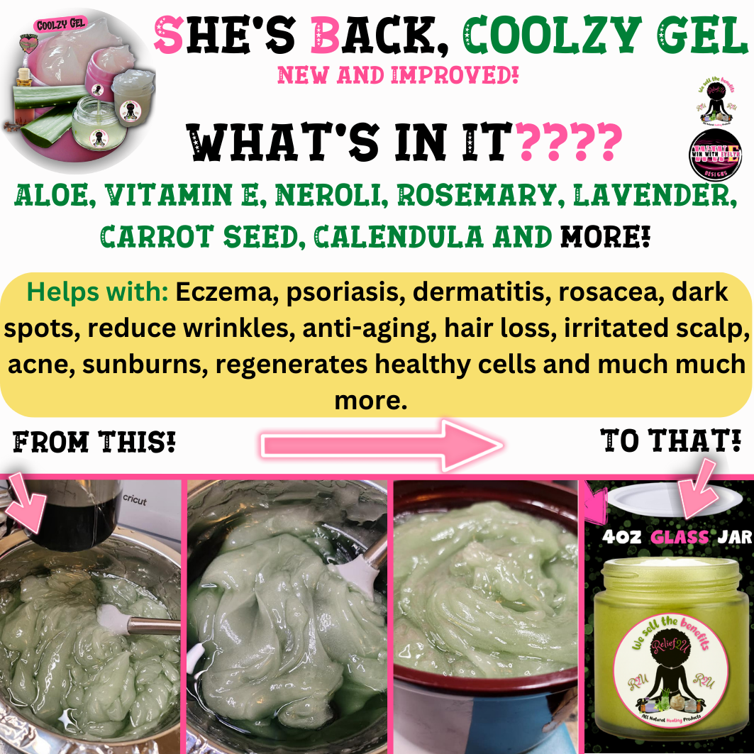 COOLZY GEL (ORGANIC) 1oz & 4oz Glass and Glass Pump Jar