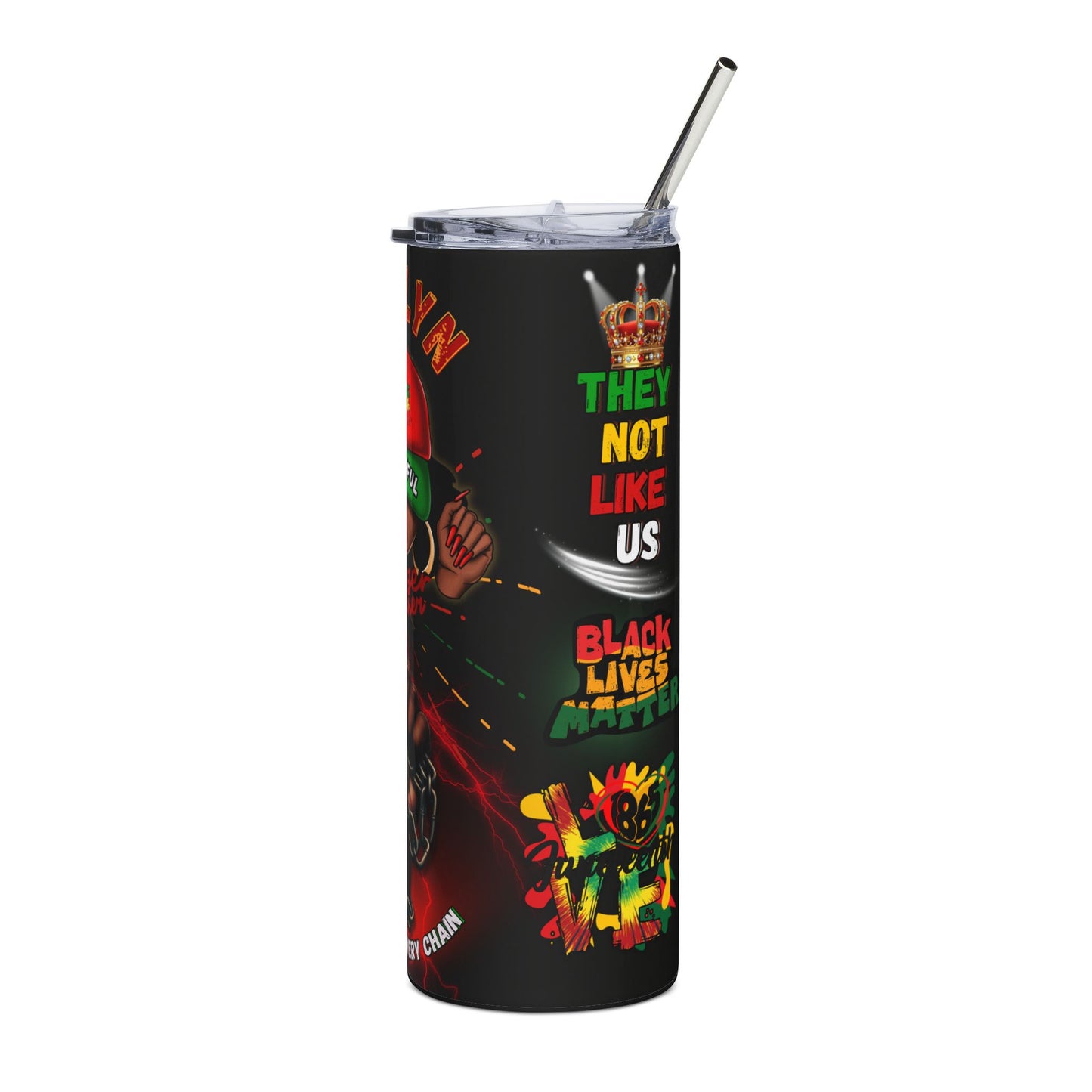 JUNETEENTH (Personalized) 20oz Tumbler with Metal Straw