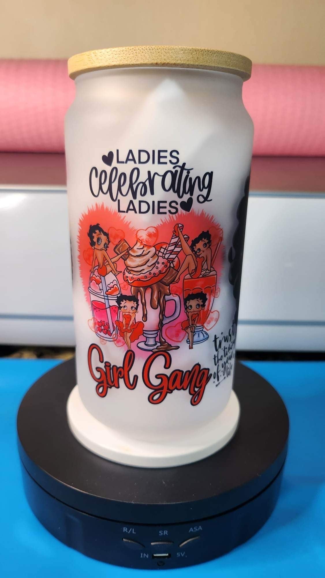 BLACK BETTY BOOP GLASS (Personalized) 18oz
