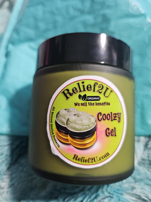 COOLZY GEL (ORGANIC) 1oz & 4oz Glass and Glass Pump Jar