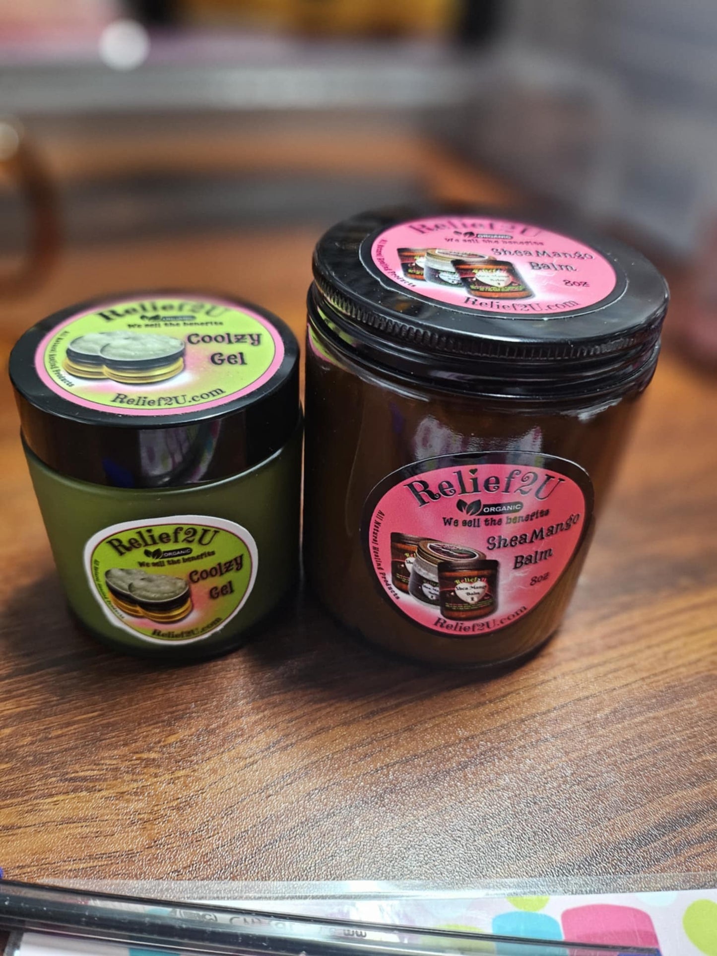 COOLZY GEL (ORGANIC) 1oz & 4oz Glass and Glass Pump Jar